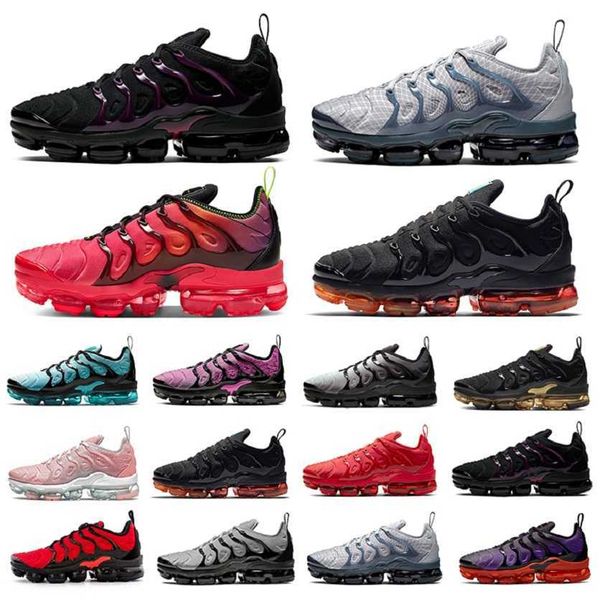 

fashion knit tn plus mens running shoes neon triple red black grey tones men women trainers sports sneakers chaussures 36-47