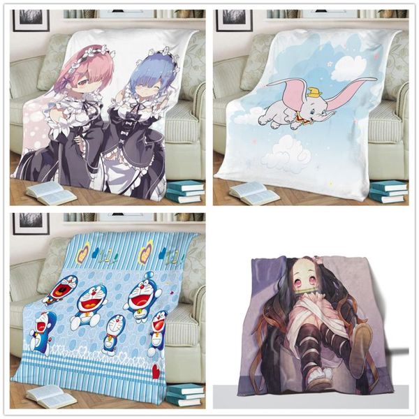 

cartoon series cool 3d print blanket household rectangle single layer flannel air conditioning cloak blanket-9
