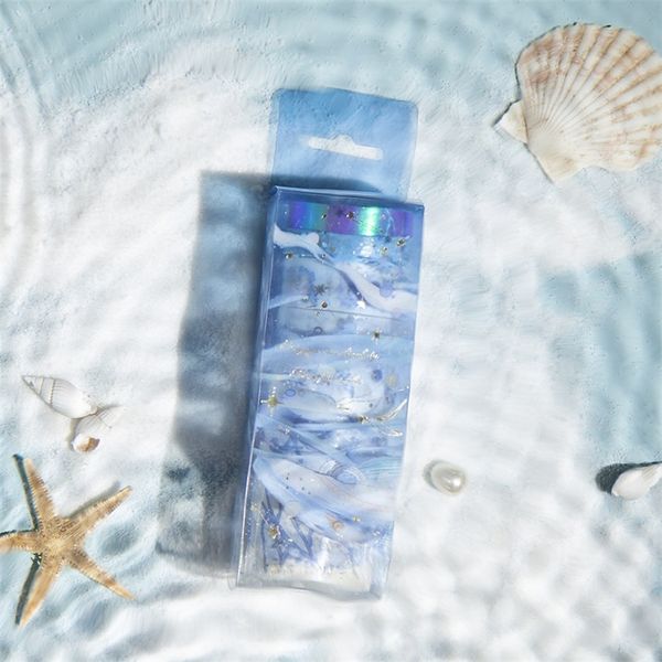 Mohamm 5pcs Blue Ocean Series Washi лента японская канцелярская машина Kawaii Pink Masking Tape Симпатичная декора