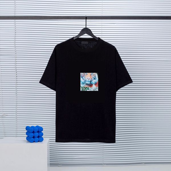 

men graphic print tiger t-shirts tee cotton-jersey pulls on crewneck tee shirts black streetwear shirts, White;black