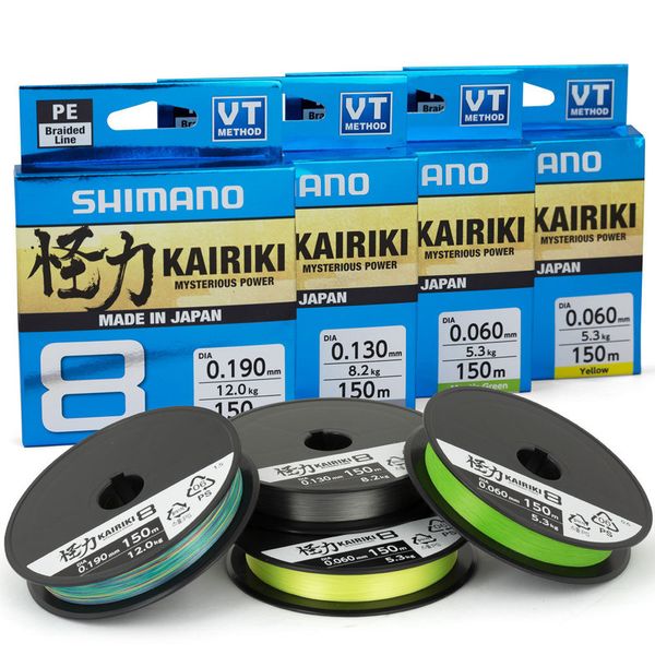 

shimano kairiki 8 braided pe linegreen blue 150m/300m wirebraided fishing line multifilament fishline for lake river