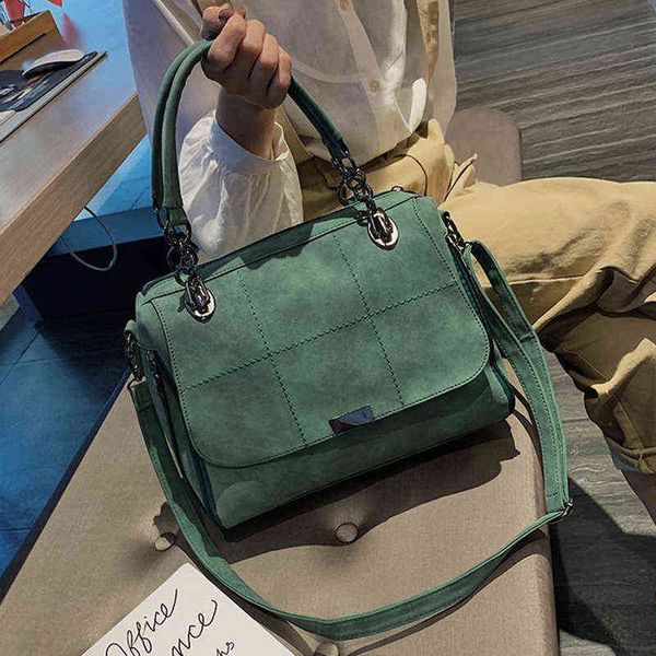 

handbag scrub women's shoulder bags 2022 large capacity matcha green leather totes travel boston bag sac main g220524