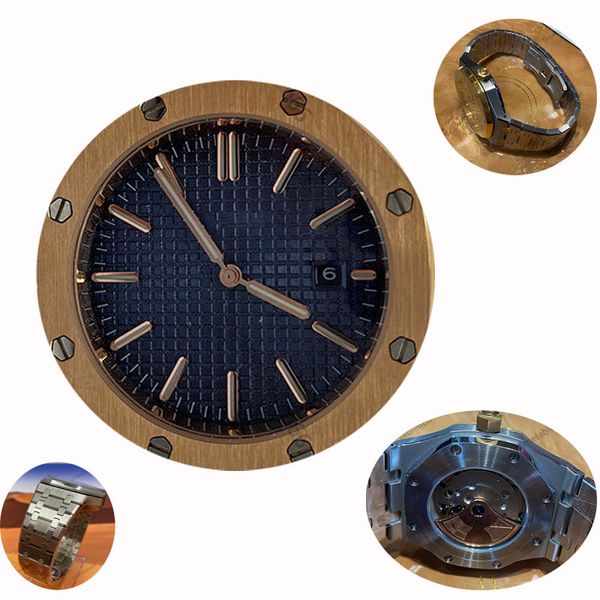 

u1 luxurious mens watches automatic mechanical silver strap lattice decorative dial gold watch stainless waterproof classic montre de luxe l, Slivery;brown
