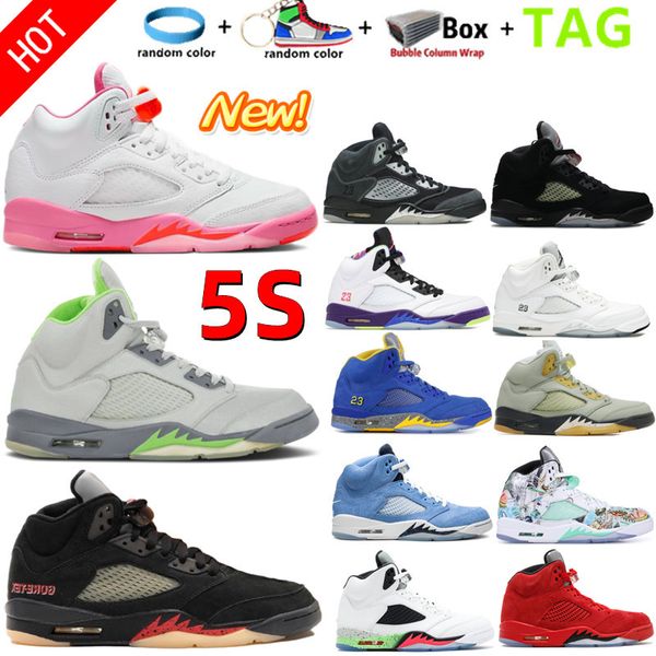 

new 5 v men basketball shoes 5s aqua high mars pinksicle green bean raging red stealth 2.0 fire goretex white cement metallic flight oreo