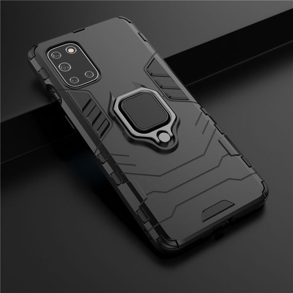 Rüstung stoßfeste Hüllen für Oneplus 8T 9 8 7T Pro Nord 2 N10 CE 5G N100 N200 N20 Harter PC TPU Bumper Metallring Stand Back Cover