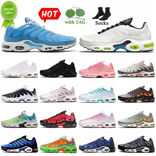 

2022 plus tn se women mens running shoes big size us 12 sneakers university blue mesh black white reflective grey red first use oreo mean gr