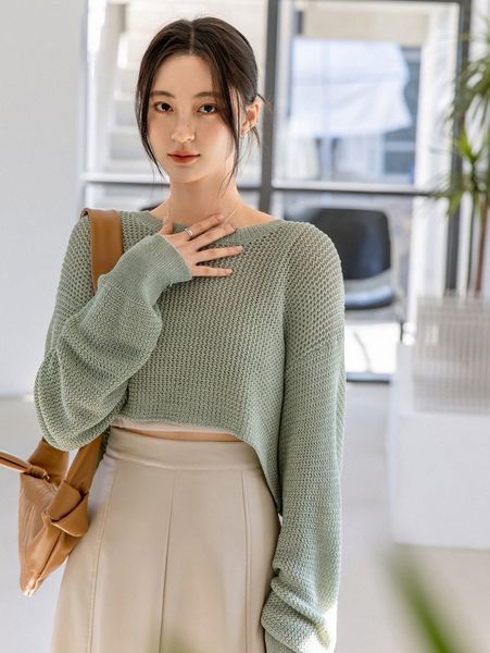 

dazy-less solid drop shoulder high low hem sweater w4ih#, White;black