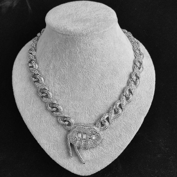 

8 character chain cuban necklace trendy hip hop necklace, Silver