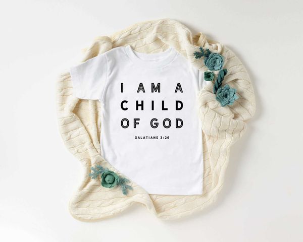 

i am a child of god baby amp kids t-shirt religious toddler shirt christian casual short sleeve jesus, Blue