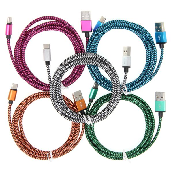 Geflochtenes USB-C-Kabel, schnelles Aufladen, Micro-USB-Typ-C-Kabel für Xiaomi 12, Oneplus 10, Samsung, Nylon-Handy-Ladegerät, Datenkabel