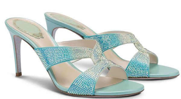 

spring summer dress shoes maela mule sandals flower strass sandals wedding women crystal buckle zapatos mujer point toe pumps high heels tid, Black