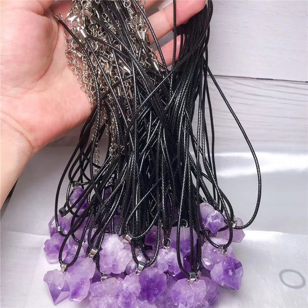 

kristalle bulk grohandel amethyst kristall amethyst cluster rock anhnger halskette fr frauen, Silver