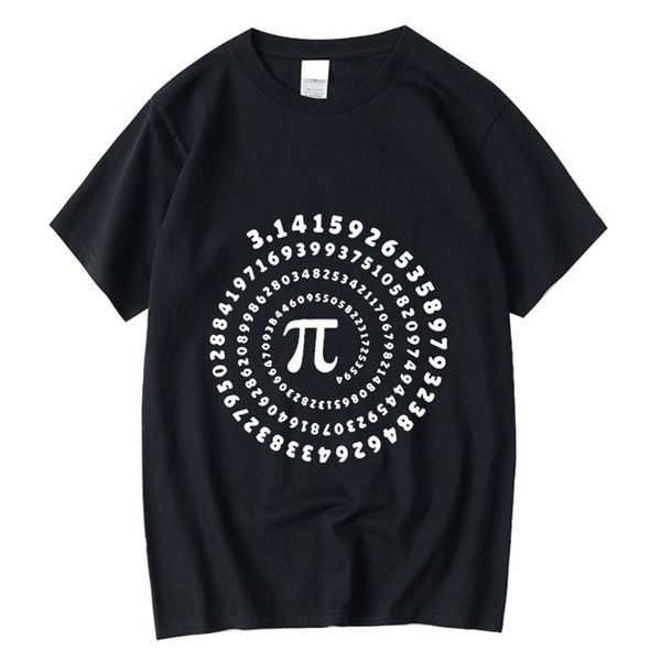 

xin yi men s 100 cotton funny pi design print summer loose o neck men tshirt short sleeve t shirt male tees 220624, White;black