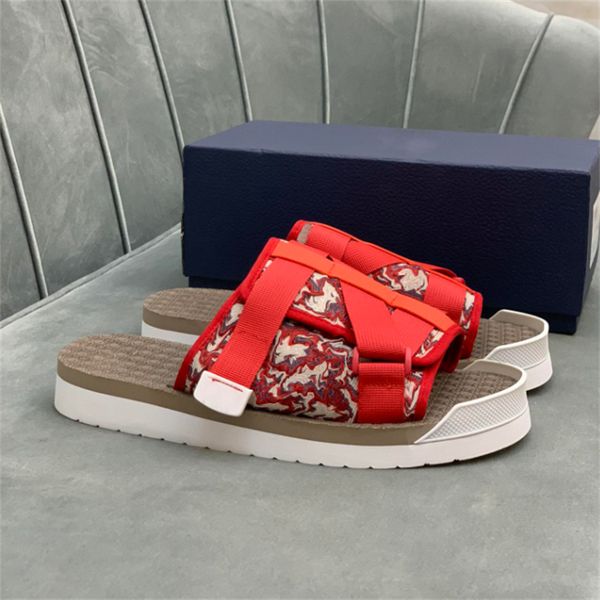 

designers alphabet slippers men sandal genuine leather buckle straps oblique slides sandals dustbag summer flip flops brand platform slipper, Black