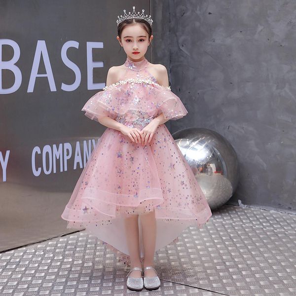 Bello Blush Blush Girl Girl Abiti per matrimonio 2022 Cap Sleeve Jewel Neck Princess Kids Party Gowns con appliques pizzo Abito da ragazza