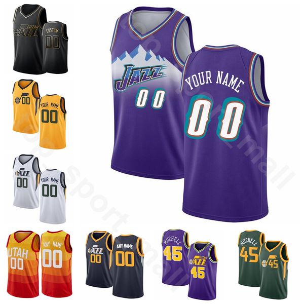 

screen print basketball jeff green jersey emmanuel mudiay royce oneale tony bradley georges niang clarkson purple green man woman youth, Black;red