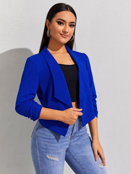 

shawl neck solid blazer d1or#, White