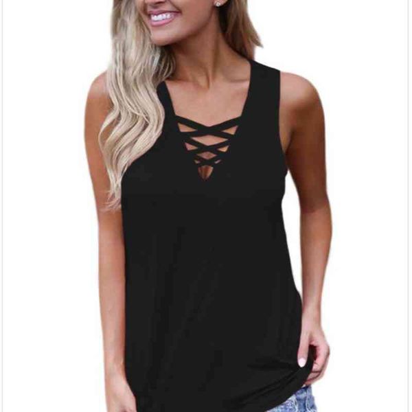 

women's tanks camis 2022 casual slim v-neck cross belt vest 1267 0h3f, White