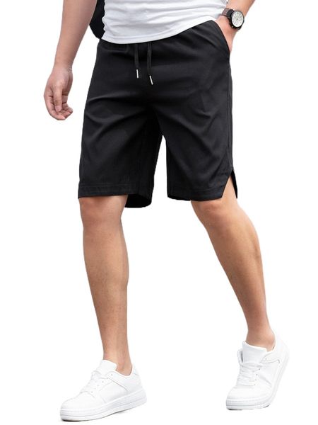 

men split side drawstring shorts 775e#, White;black
