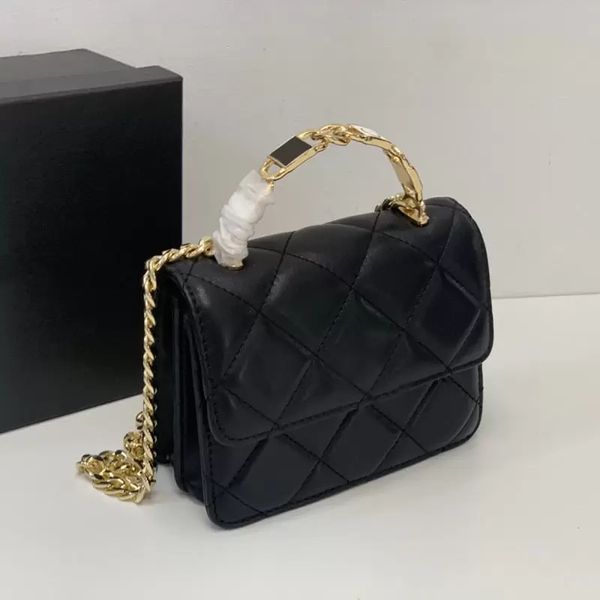 

womens classic mini flap vanity lambskin bags enamel letter handle totes gold metal hardware chain crossbody accordion purse card holder han