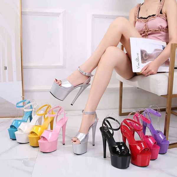 

stripper dress shoes heel women platform sandals 17cm super high heels female gladiator ladies pumps pole danc 5vfh, Black