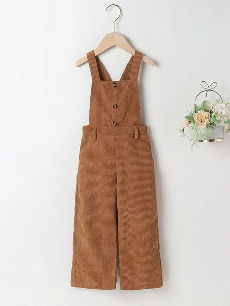 

toddler girls corduroy wide leg overalls she, Blue