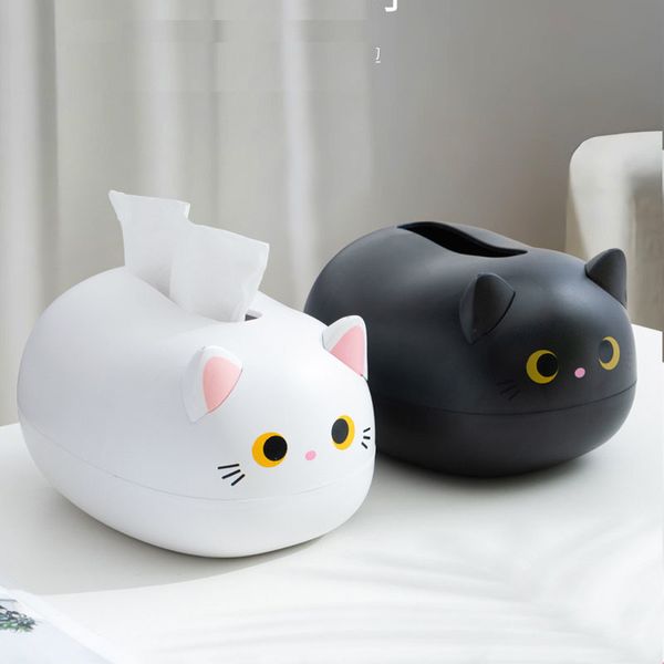 Kawaii Cat Tissue Box Cucina Tovagliolo Stoccaggio Wc Contenitore di carta Porta wc da tavolo Decorazione domestica in stile nordico 220523