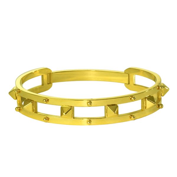

stainless steel bangle for women titanium punk gold color jewelry cuff charm bangles hollow out customized designer custom wholesale jewelle, Black