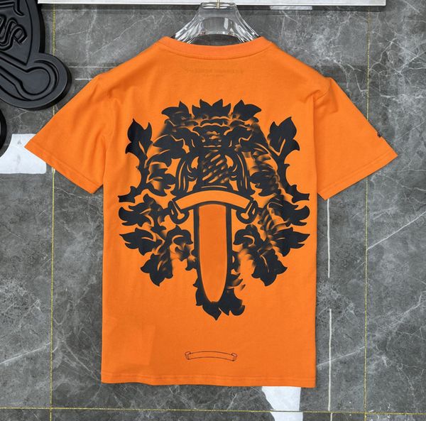 

fashion ch classic t shirts mens short sleeves designers letter horseshoe sanskrit cross print sweatshirts t-shirts woman tees yv1c, White;black