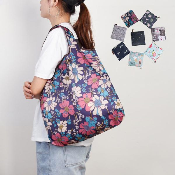 Sacolas de compras ecologicamente amigas de nylon lave de nylon lavável bolsa dobrável bolsa bolsa saco leve para compras pesadas handbagshopping