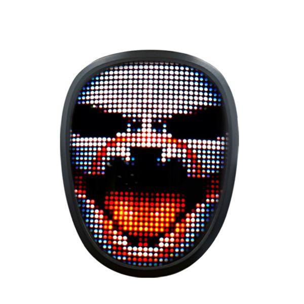 Wiederaufladbare Mini-Kinder-Leuchtende LED-Maske mit programmierbarer Maskerade, DIY-Bild, leuchtendes Cosplay, vollfarbiges Halloween-Weihnachtskostüm, Spiel, gruselige Geschenkmasken