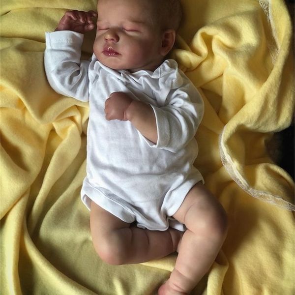 

npk 50cm born baby lifelike real soft touch collectible art reborn doll with handdrawing hair loulou doll 220707