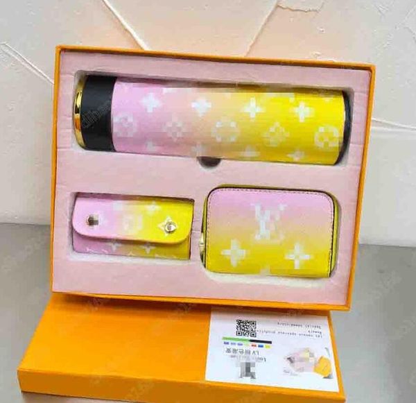 

lvs ysls louiseity viutonity vacuum teacup men's and women's smart thermos cup mini pouch coin purse key wallet thermos cup three-, Black