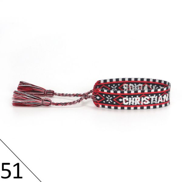 

fashion brand bracelets woven friendship for womens handmade braided luxury bracelet designers with tassel print embroidery mens jewelry ban, Golden;silver