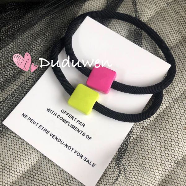 

classical summer color acrylic block engraved c elasitc band fashion hairtie classic hairrope party gift hair rope collection accessories