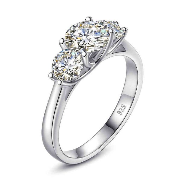 Szjinao 2ct 65mm rodada corte noivado casamento moissanite diamante anel gato totem sterling prata jóias 925 tendência certificada