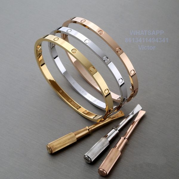 

love narrow version bangle bracelet gold plated au 750 18 k never fade 16 17 18 19 size with box official replica luxury brand ladies bangle, Black