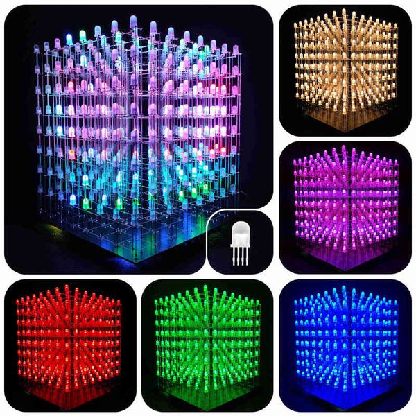 icubesmart 3d8rgb Светодиодный кубический комплект полный цвет 8x8x8 Cube DIY Электронные комплекты H220423