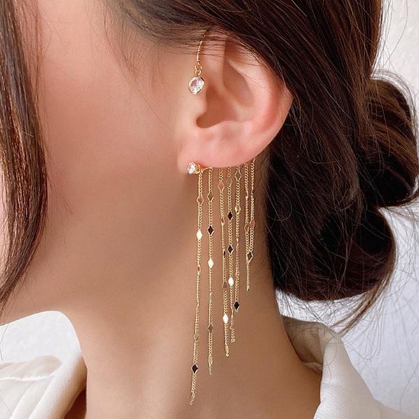 Ciondola Lampadario Kpop Orecchini Donna No Piercing Falso Cartilagine Orecchino Gioielli Accessori Goth Bohemia Ear Cuffs Nappa Dangel Farl22