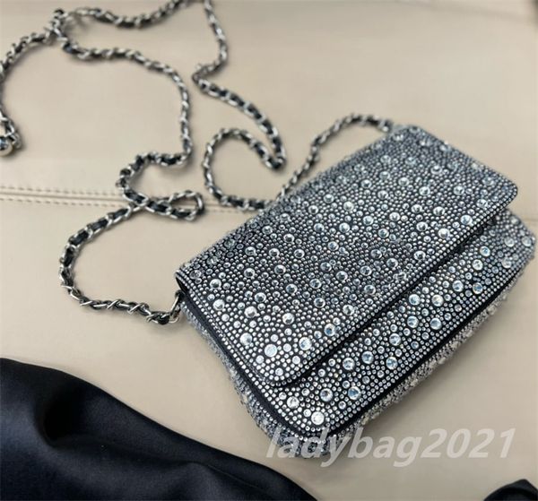 Geldbörsen Umhängetaschen Hasp Handtaschen Damen Luxus Lady Fashion Bag Diamant Pailletten Top Qualität Casual Umschlag Umhängetasche Handtasche Abend-Clutch-Taschen Münzgeldbörsen