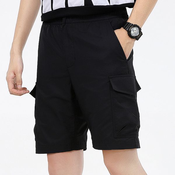 

mens shorts casual summer men cargo shorts pure color letter print relaxed loose overalls, White;black