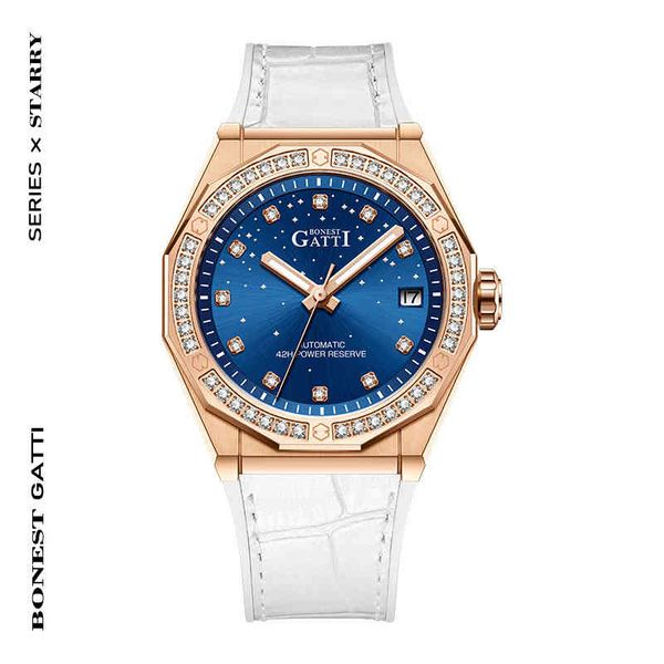 

jewelry watches bugatti watch german brand high end star diamond inlaid women's mechanical, Slivery;brown