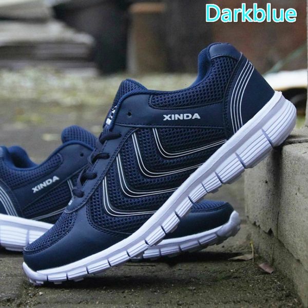 

breathable mesh sneakers men running shoes lace up casual super light women non slip outdoor walking jogging 220719, Black
