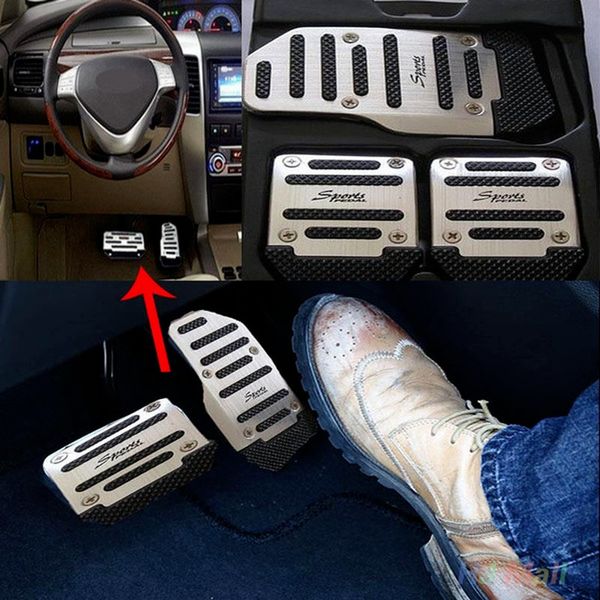 

3/2pcs anti-skid car foot pedals set kit aluminum alloy non-slip foot brake cover manual transmission car accessories universal