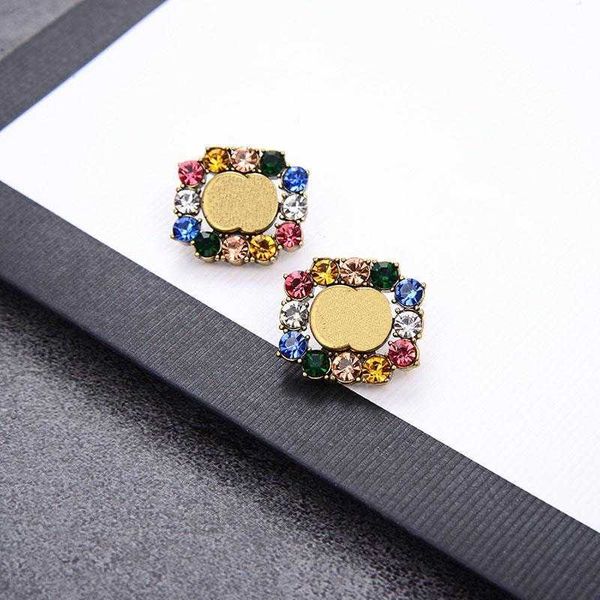 

rhinestone stud crystal design earrings gold ear studs alloy earrings for women fashion stud wholesale woman, Golden;silver