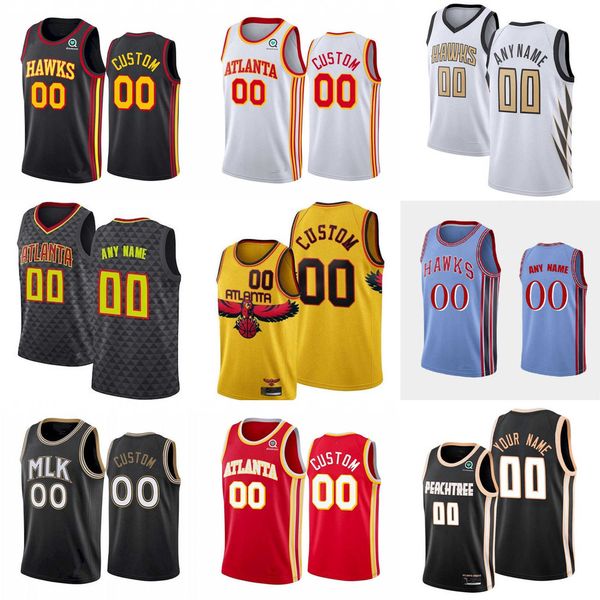 

75th custom men women youth 22 cam reddish 6 lou williams 0 delon wright 13 bogdan bogdanovic atlanta''hawks''basketball, Black;red