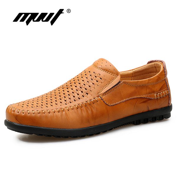 Qualità Scarpe in pelle divisa in pelle da uomo Mocassini Moda Air Hole Summer Scarpe Casual Scarpe Solid Flats Uomo Slip-on business uomo scarpe da uomo