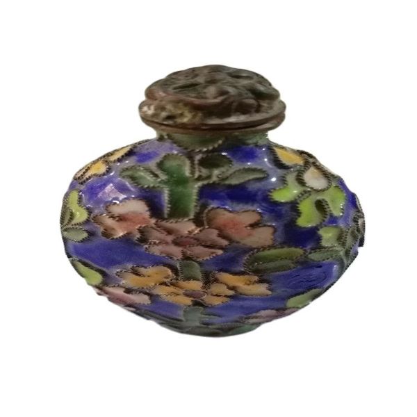 

the old beijing old goods copper cloisonne vintage snuff bottle, Black