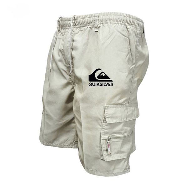 

summer men s cargo shorts fashion casual multi pocket breeches homme loose boardshorts male pants 220715, White;black