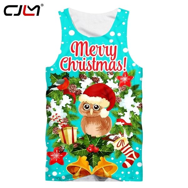 Mens 3D Impresso Linda Coruja Bell Tank Top Tendência Homem Natal Colete Casual 220623